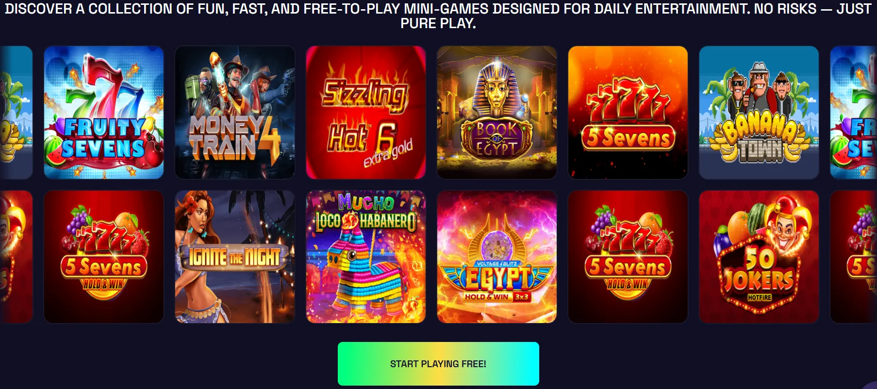 SweepNext homepage showcasing trending slots and live casino lobby